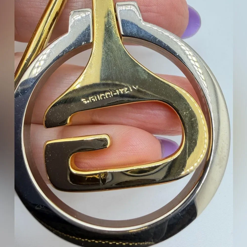 Vintage, possible 1980s, GUCCI two-toned Key Chain/bag charm!